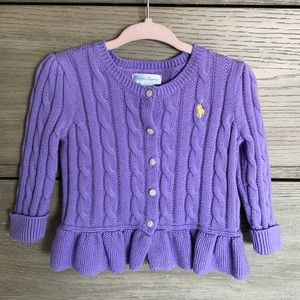 Ralph Lauren Baby Girl Peplum Sweater 12M